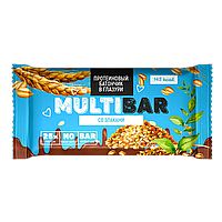 Батончик протеиновый в глазури MULTIBAR cо злаками без сахара 40 Г