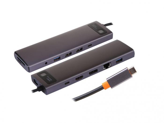 Док-станция Baseus Metal Gleam Series 12-in-1 Multifunctional Type-C HUB Docking Station WKWG020213 - фото 1 - id-p220170549