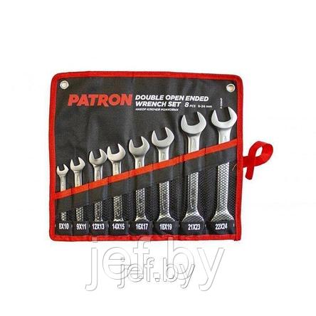 Набор ключей рожковых 8 предметов на полотне PATRON P-5084P, фото 2
