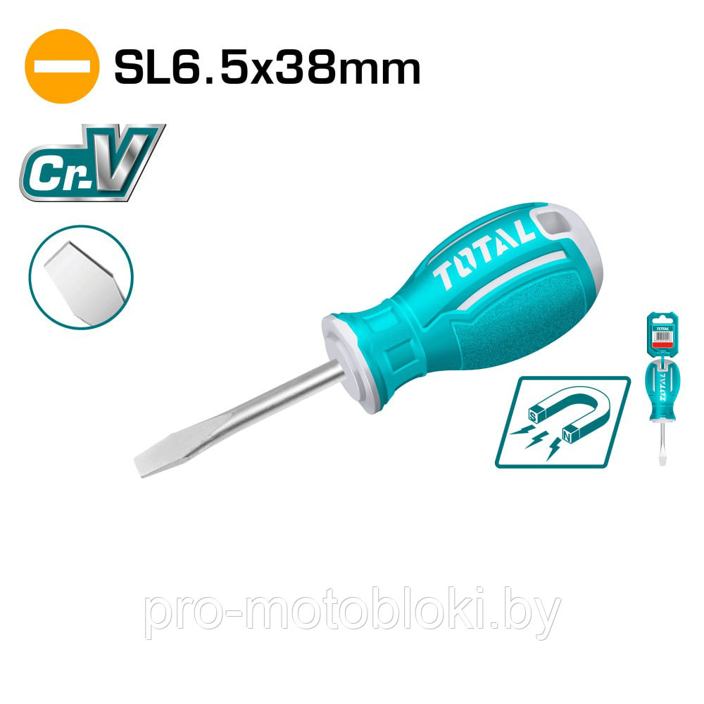 Отвертка шлицевая SL6,5 38мм TOTAL TSDRSSL6038