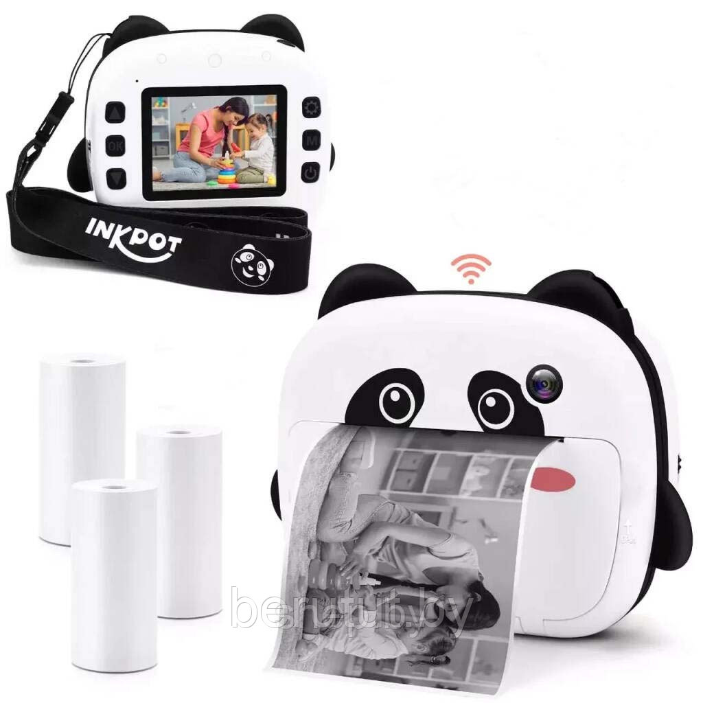 Фотоаппарат моментальной печати детский с WI-FI Панда