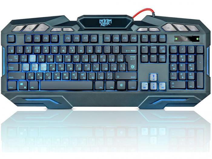 Геймерская клавиатура с подсветкой Defender Doom Keeper GK-100DL 45100 мембранная игровая USB для компьютера - фото 1 - id-p220021704