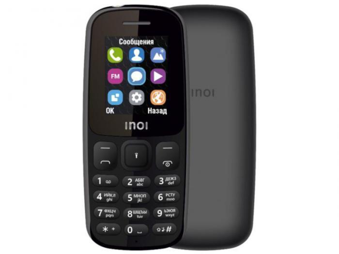 Кнопочный сотовый телефон Inoi 101 черный мобильный без камеры - фото 1 - id-p220170042