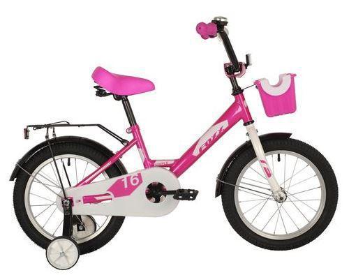 Велосипед детский для девочки 16 дюймов 4 года с приставными колесами и корзинкой FOXX розовый - фото 1 - id-p220533700