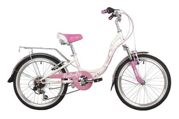 Велосипед для девочек подростковый скоростной горный 10 лет двухколесный 20 дюймов NOVATRACK белый-розовый - фото 1 - id-p220533799