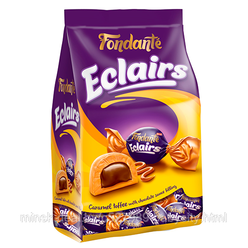 Конфеты жевательные с карамелью и какао кремом TOFFIX ECLAIRS COCOA 1кг - фото 1 - id-p220608519