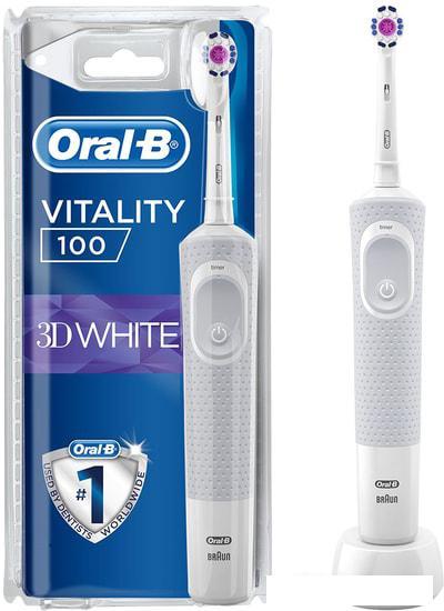 Электрическая зубная щетка Braun Oral-B Vitality 100 3D White D100.413.1 (белый) - фото 1 - id-p220462901