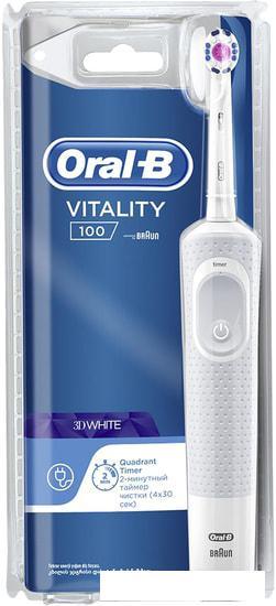 Электрическая зубная щетка Braun Oral-B Vitality 100 3D White D100.413.1 (белый) - фото 2 - id-p220462901