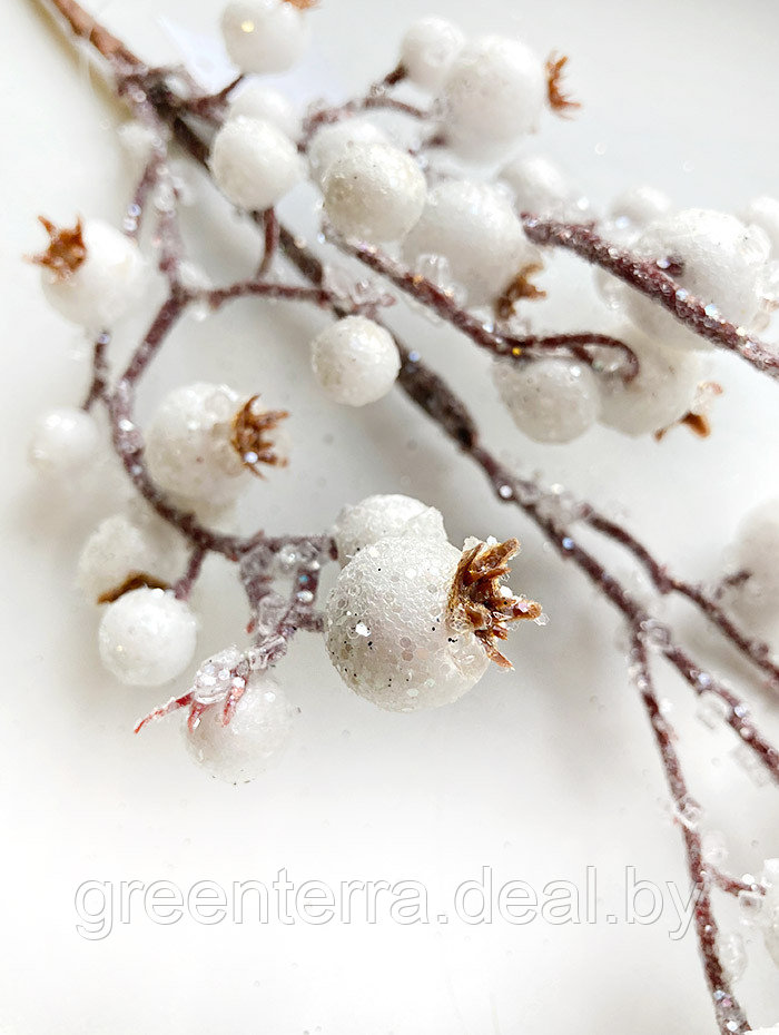 Украшение елочное "Ветка с белыми ягодами" 55см [HA20190016] - фото 3 - id-p216620837