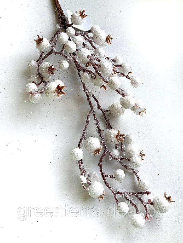Украшение елочное "Ветка с белыми ягодами" 55см [HA20190016] - фото 4 - id-p216620837
