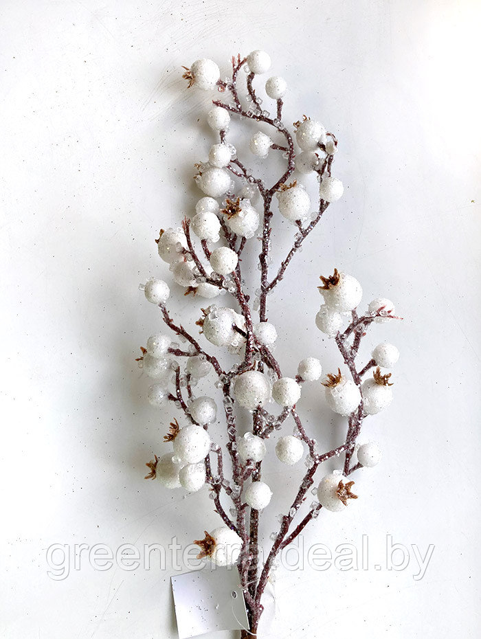 Украшение елочное "Ветка с белыми ягодами" 55см [HA20190016] - фото 6 - id-p216620837