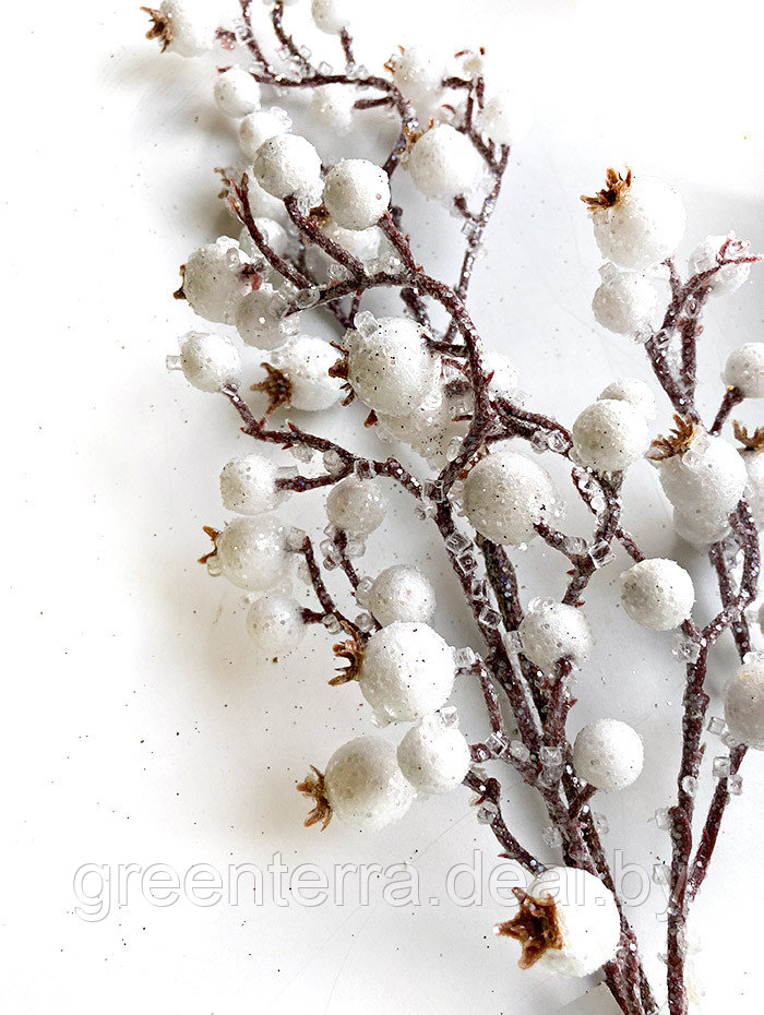 Украшение елочное "Ветка с белыми ягодами" 55см [HA20190016] - фото 5 - id-p216620837