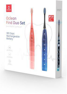 Набор электрических зубных щеток OCLEAN Find Duo Set F5002 насадки для щётки: 2шт, цвет:красный и синий - фото 5 - id-p220590370