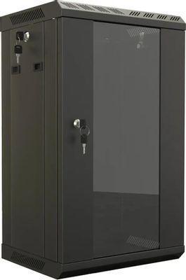 Шкаф коммутационный Hyperline TDB-6U-GP-RAL9004 настенный, стеклянная передняя дверь, 6U, 390x366.5x300 мм - фото 1 - id-p220106570