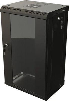 Шкаф коммутационный Hyperline TDB-6U-GP-RAL9004 настенный, стеклянная передняя дверь, 6U, 390x366.5x300 мм - фото 2 - id-p220106570
