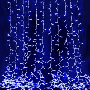 Светодиодная гирлянда Дождь 2х2 метра 240 Led белый провод Синяя - фото 1 - id-p179625969
