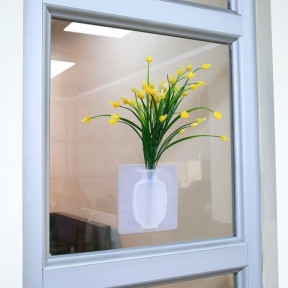 Настенная силиконовая ваза для цветов Magic Vase, многоразовая (без клея, гипоаллергенный материал) Белая - фото 1 - id-p179624796
