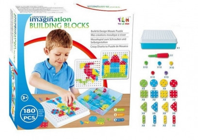 Конструктор Болтовая мозаика Imagination Building Blocks с отверткой, 96 шт