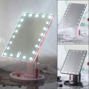 АКЦИЯ Безупречное зеркало с подсветкой Lange Led Mirror Black/White/Pink Белое, батарейки - фото 1 - id-p179627348