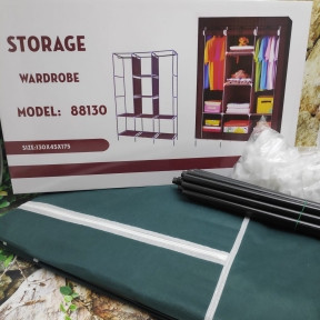 Складной шкаф Storage Wardrobe mod.88130 130 х 45 х 175 см. Трехсекционный Изумрудный - фото 1 - id-p179626178