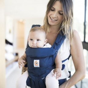 Рюкзак-кенгуру Ergo Baby 360 Baby Carrier Темно синий с серыми вставками - фото 1 - id-p179629145