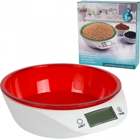 Электронные кухонные весы Kitchen Scales 5кг со съемной чашей Зелёная чаша - фото 1 - id-p179627640