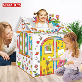 Детский Кукольный домик Раскраска DIY Doodle House 60х53х43 см (Сборка без клея) - фото 1 - id-p179626339