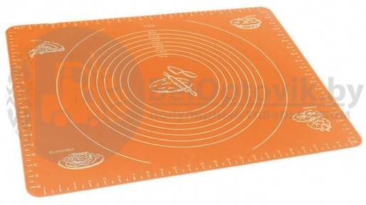 Коврик силиконовый для раскатки теста, 60 х 45 см (64 х 45 см) Оранжевый - фото 1 - id-p179626449