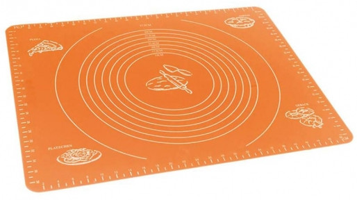 Коврик силиконовый для раскатки теста, 58 на 40 см / 60 на 42 см Оранжевый, 58/40 - фото 1 - id-p179626474