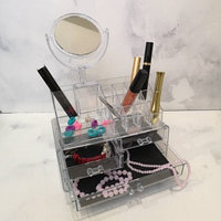 Акриловый Органайзер 4 полки для Косметики с Зеркалом Acrylic Cosmetic Organizer NEW