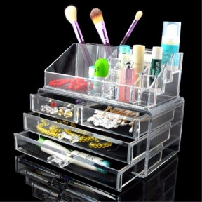 УЦЕНКА Органайзер акриловый для косметики Cosmetic Storage Box 4 полки