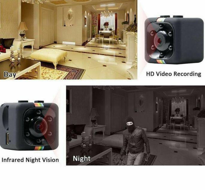 Беспроводная мини камера SQ11 Mini DV 1080P / Мини видеорегистратор/ Спорт - камера/ Ночная съемка и датчик - фото 3 - id-p179626654