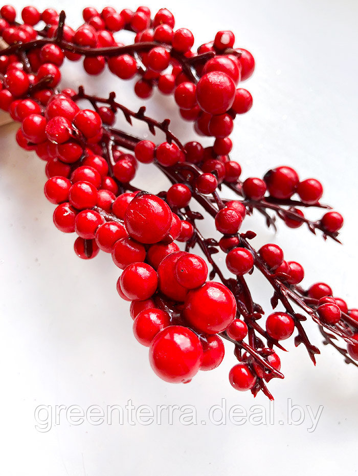 Украшение елочное "Ветка с красными ягодами" 42см [L99-8824] - фото 5 - id-p216620988
