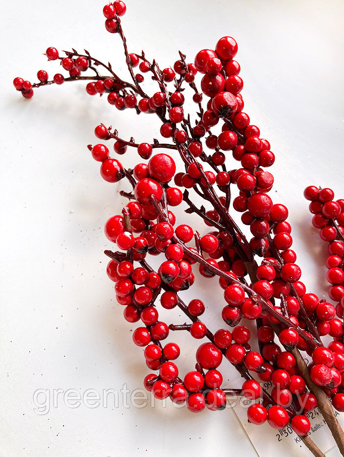 Украшение елочное "Ветка с красными ягодами" 42см [L99-8824] - фото 6 - id-p216620988