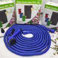 Шланг саморасширяемый садовый для воды Magic Garden Hose (8.5m - 35.3m) NEW ОРИГИНАЛ с пулевизатором Синий