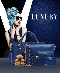 Комплект сумочек Fashion Bag под кожу питона 6в1 Синий
