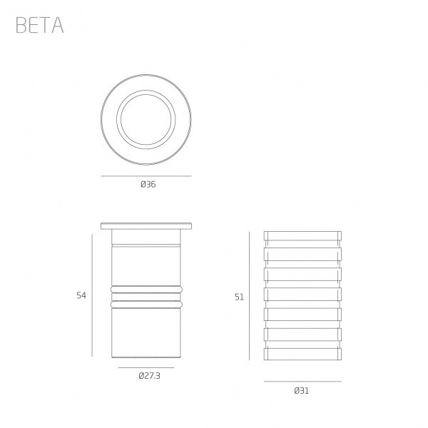 Архитектурный встраиваемый светодиодный светильник BETA - фото 2 - id-p220616950