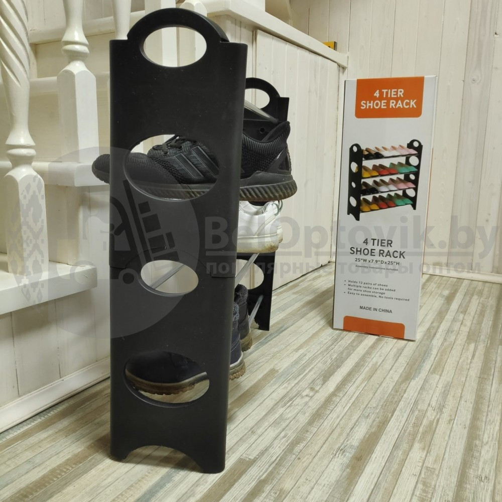 Полка - шкаф (органайзер) для хранения обуви 4 Tier Shoe Rack (Шу Рек 4 полки) - фото 7 - id-p179625715