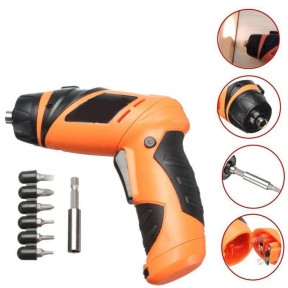 Шуруповерт X-Power Cordless Screwdriver на батарейках с набором бит KCS-616 Оранжевый - фото 1 - id-p179628399