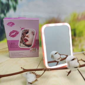 Настольное зеркало для макияжа с подсветкой Led Beauty Mirror (три режима яркости) Розовый - фото 1 - id-p179624577