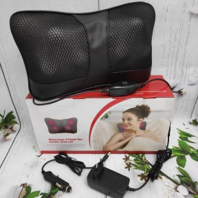 Массажная подушка для машины и дома с ИК подогревом Massage Pillow for Home and Car NEW с 6-ю роликами.