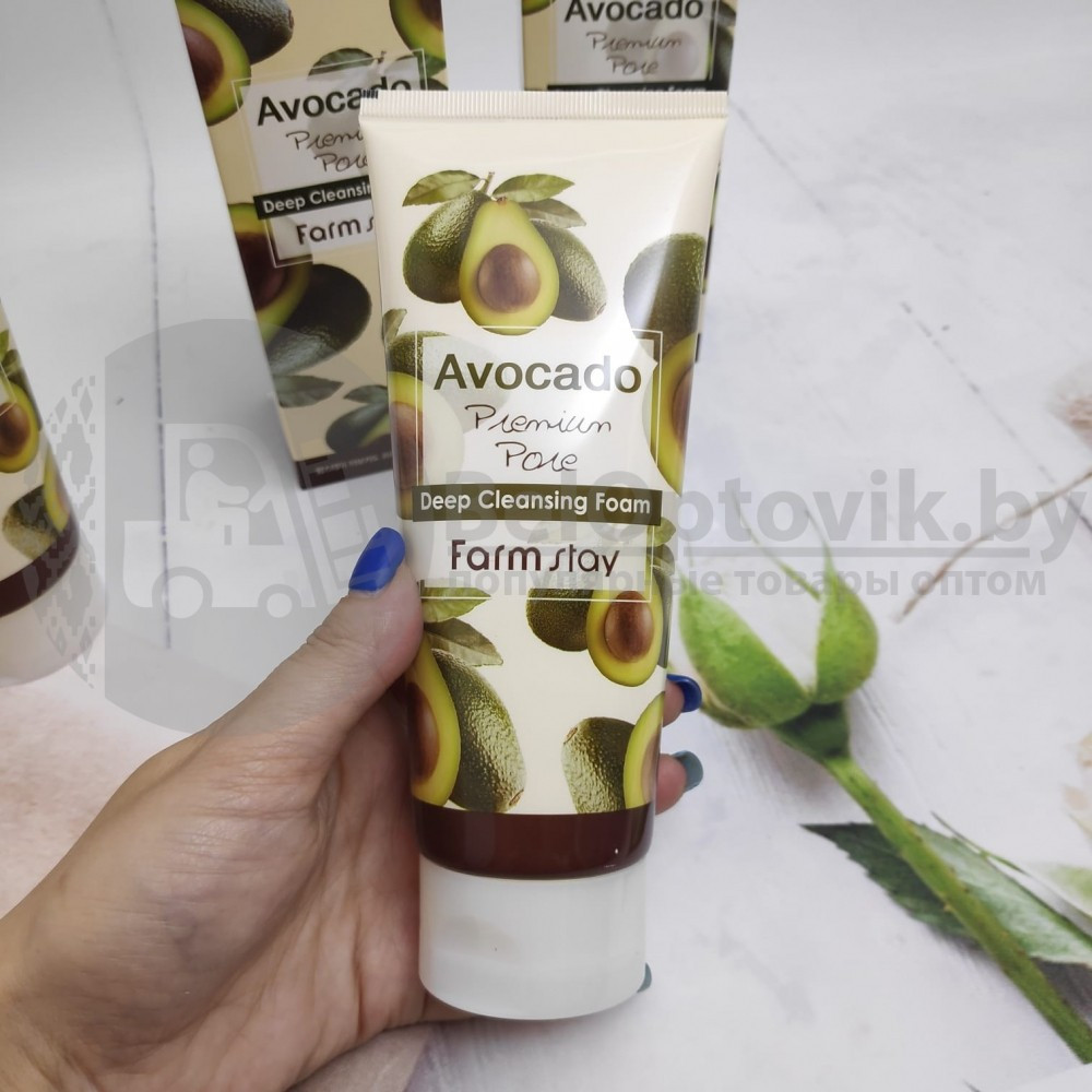 Очищающая пенка для лица с маслом авокадо FarmStay Avocado Premium Pore Deep Cleansing Foam, 180 ml - фото 9 - id-p179625810