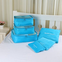 Набор дорожных сумок для путешествий Laundry Pouch, 6 шт Голубой