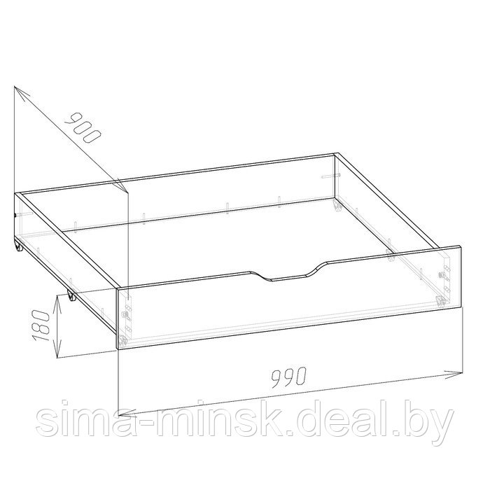 Кровать-Софа с ящиком Мико 900х2000 бриллиант/Бетон - фото 4 - id-p220617213