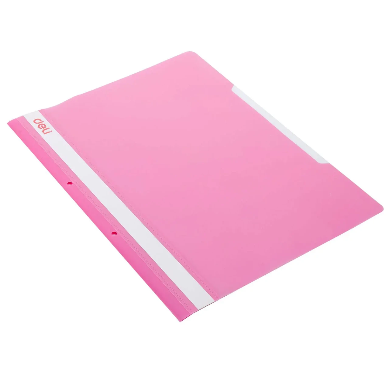 Папка-скоросшиватель DELI A4 с прозрачной обложкой, с перфорацией, розовая (цена с НДС) - фото 1 - id-p107530507