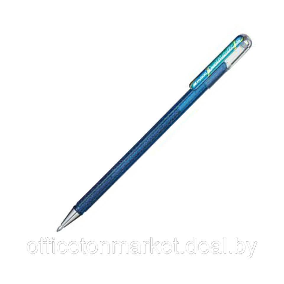 Ручка гелевая "Dual Metallic", 1.0 мм, голубой, стерж. голубой - фото 1 - id-p220606550