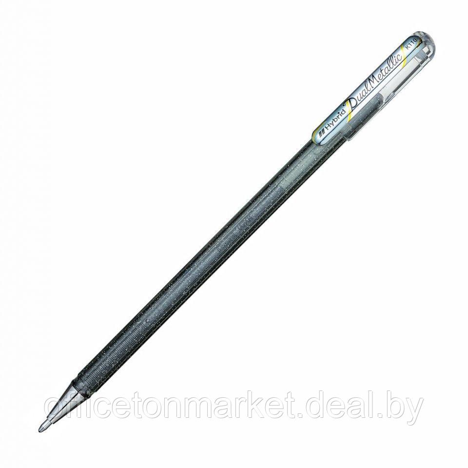 Ручка гелевая "Dual Metallic", 1.0 мм, голубой, стерж. голубой - фото 5 - id-p220606550