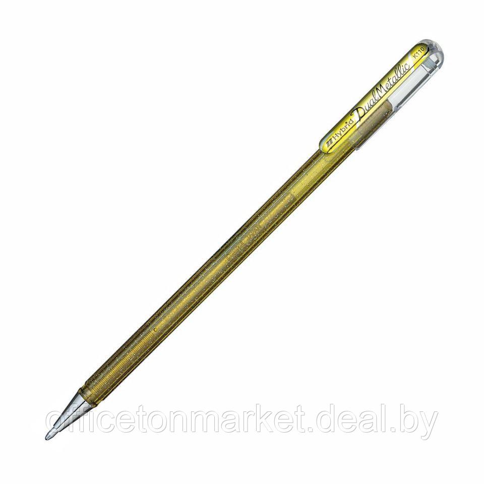 Ручка гелевая "Dual Metallic", 1.0 мм, голубой, стерж. голубой - фото 6 - id-p220606550