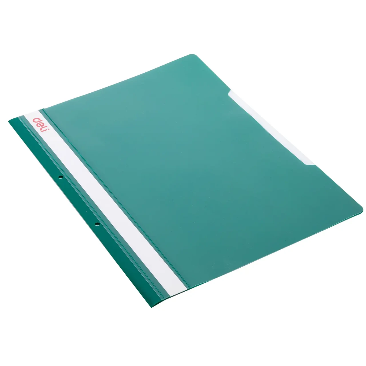 Папка-скоросшиватель DELI A4 с прозрачной обложкой, с перфорацией, зелёная (цена с НДС) - фото 1 - id-p107532347