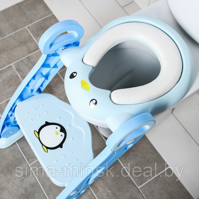 Детская накладка - сиденье на унитаз «Пингвин», цвет голубой - фото 2 - id-p220617912